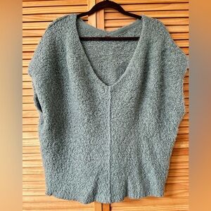 Free People Slouchy, Icing V-neck soft knit sweater